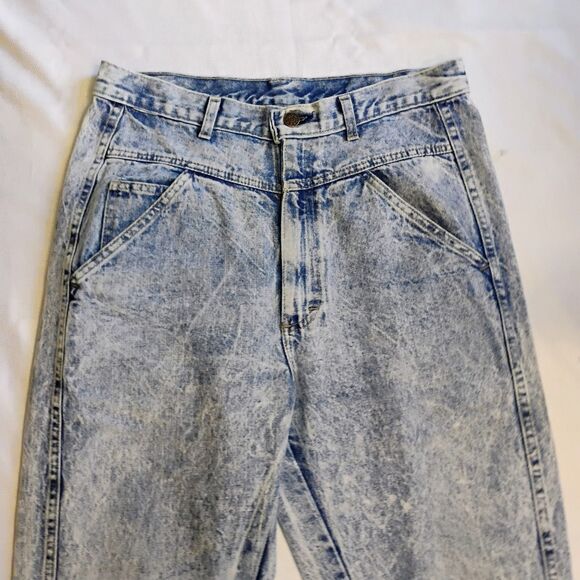 Vintage 80s CAP FERRAT Acid Wash High Rise Tapered Mom Jeans Size W31 /Womens 12 - Picture 5 of 16